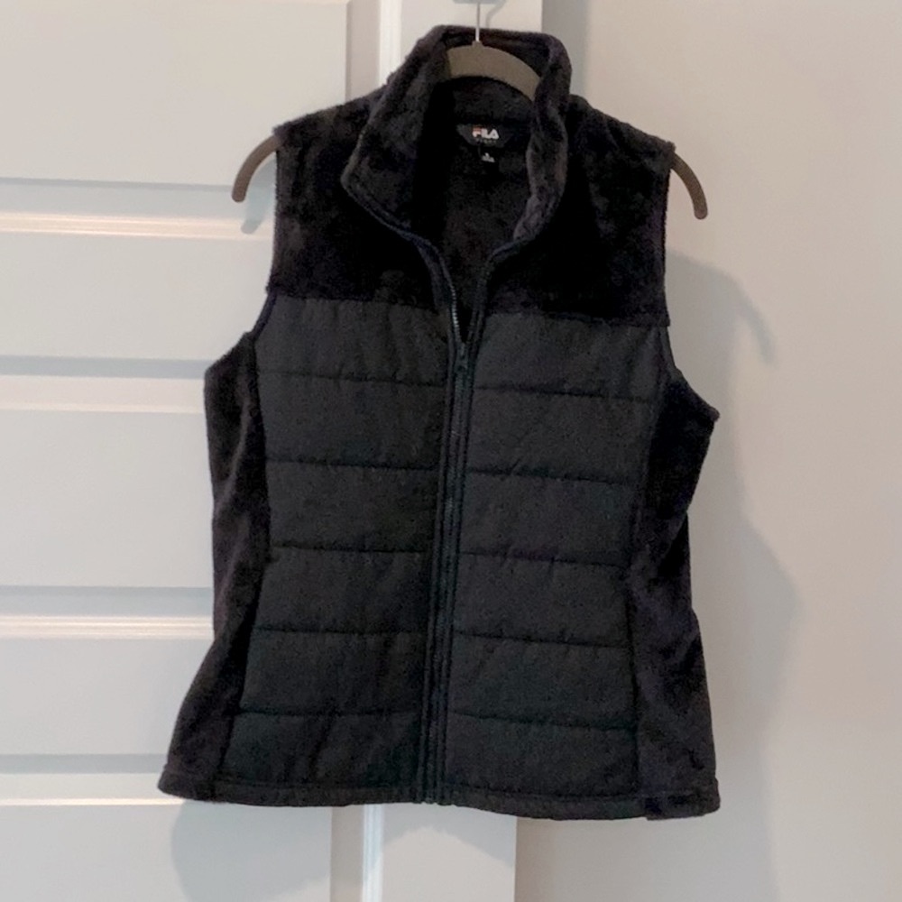Fila Black Quilted Puffer Vest